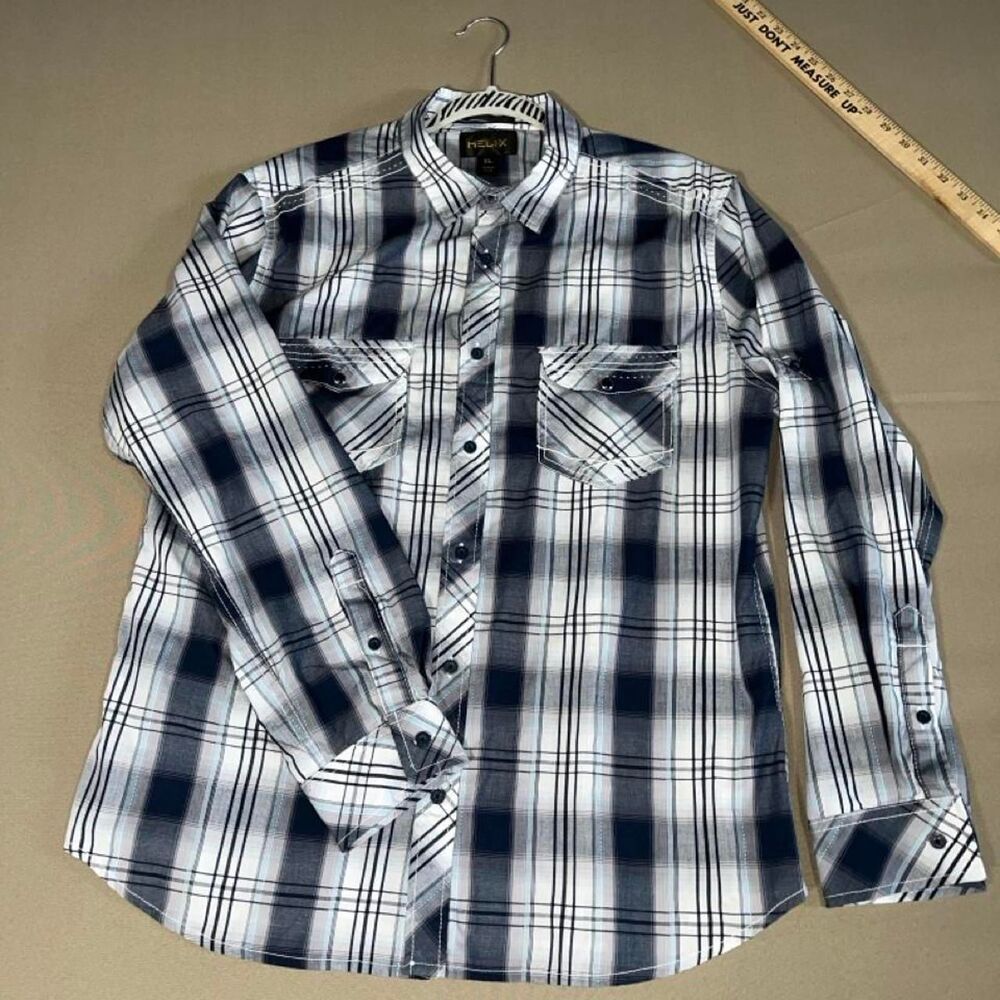 Helix Men's Black and White Shirt